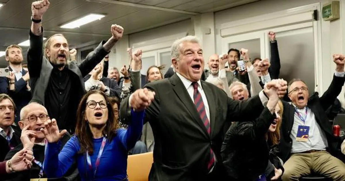 Barca: برشلونة: خوان لابورتا يُعيد انتخابه رئيسًا للنادي